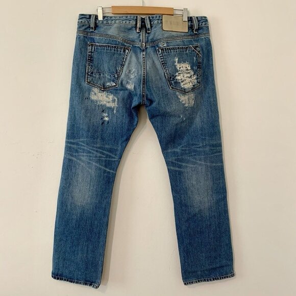 CULT Of INDIVIDUALITY Jeans Mens 38 Rebel Straight Leg Japanese Selvedge Blue - Picture 7 of 13